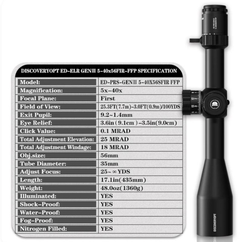 Ottica ED ELR 5-40x56 FFP MRAD